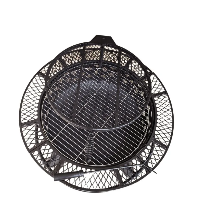 Garden round grill heating wood stove grill
