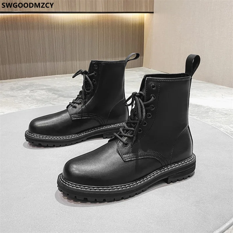 

Black Designer Boots Leather Shoes Men Snow Boots Men Winter Shoes Luxury Ankle Boots for Man 2024 Chaussure Homme Zapatillas