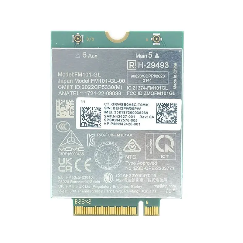 

A29F-FM101-GL M.2 4G Module SA: N4247-001 SPS:N42576-005 Cat6 300Bps M.2 4G Card For HP Fortis 14 X360 G1i