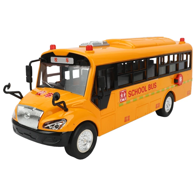 Big Size Children School Bus Toy Model Inertia Car with Sound Light for Kids Toy Birthday Gift-AD23