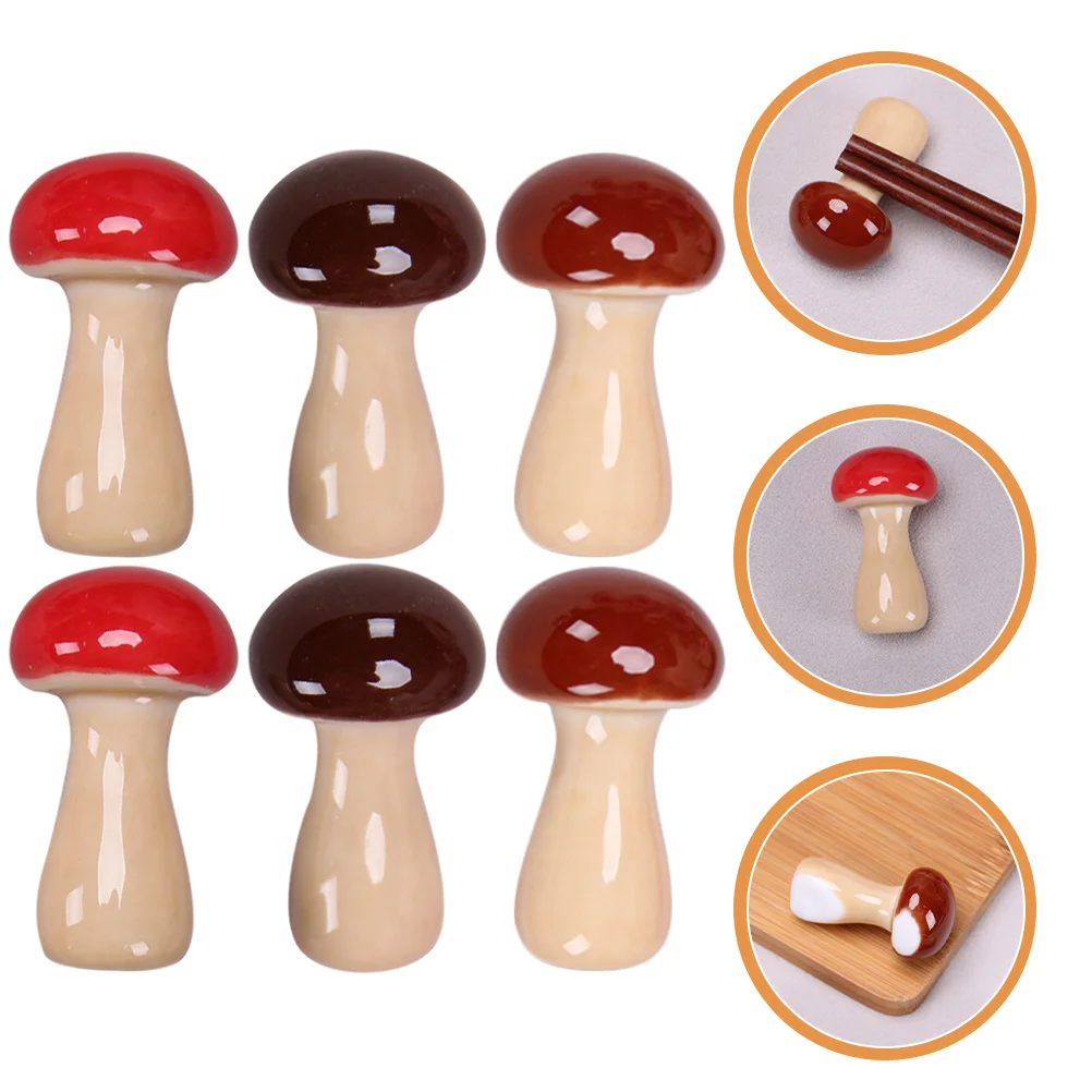 

6 Pcs Practical Chopstick Rest Stand Mushroom Holder Rack Chopsticks Convenient