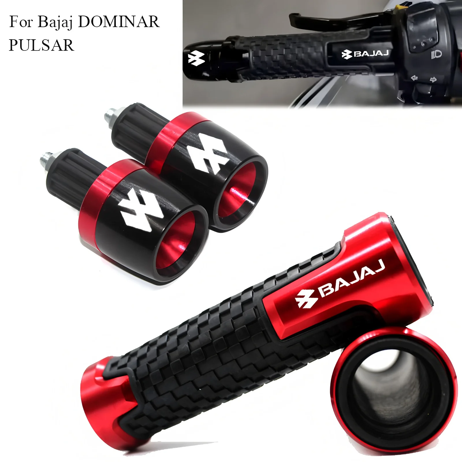 Para Bajaj Pulsar 125 150 180 Rs200 Ns200 Ns160 Ns Rs 200 Dominar 250 400 empuñaduras de mano para motocicleta tapa de extremo de barra