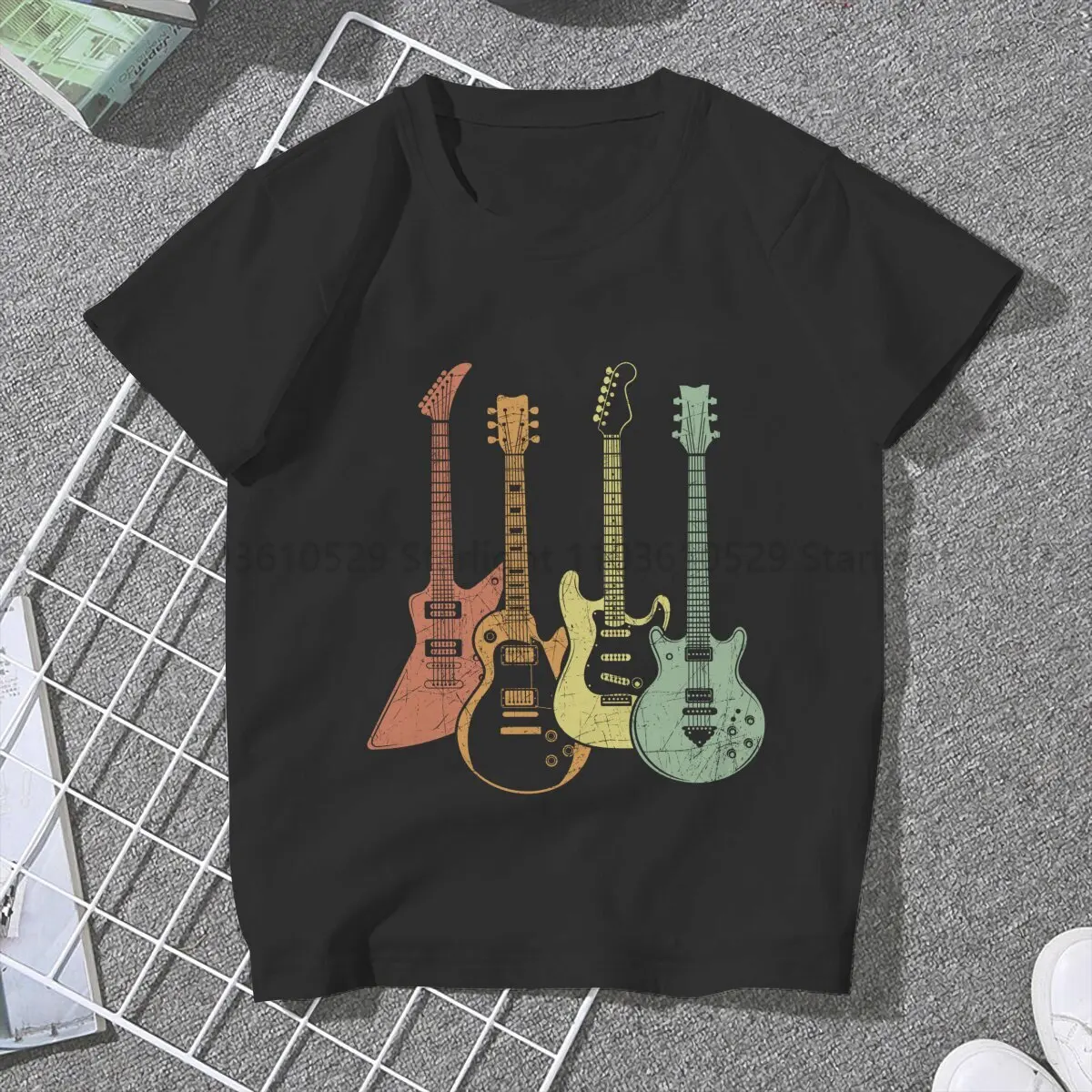 Music Art Girls T Shirt Guitarist Colorful Musical Instruments Guitars Female Tops Polyester Kawaii Y2k Tees Ladies Tshirt