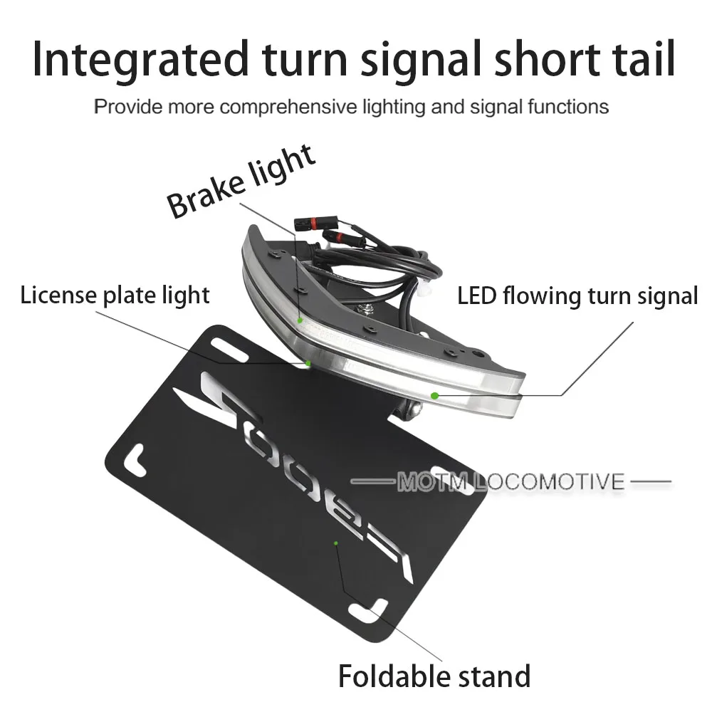 FOR BMW F900R F900XR motorcycle integrated short tail license plate bracket with LED brake and turn signal light license plate h #4