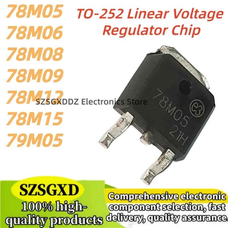 10Uds 100% nuevo quality 78M05 7805 TO-252 78M06 78M08 78M09 78M12 78M15 79M05 TO-252 Linear Voltage Regulator Chip
