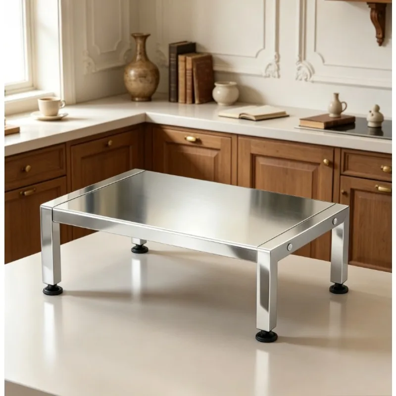 Kitchen Counter Rack, Stainless Steel Microwave Oven Rack, Cabinet Shelf Organizer, Single Tier Storage Stand for Countertop