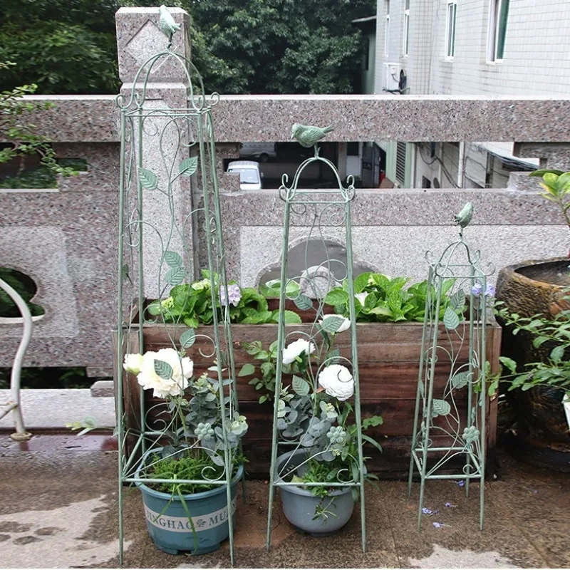 124/100/80cm Metal Garden Tower Obelisk for Vine Rose Flower 3pc/set Patio Yard Climbing Plants Support Trellis for Pots