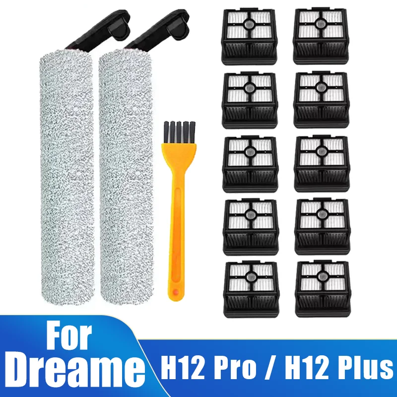 Pièces de rechange pour aspirateur sec et humide Dreame H12 Pro / H12 Plus, accessoires à rouleaux et filtre Hepa