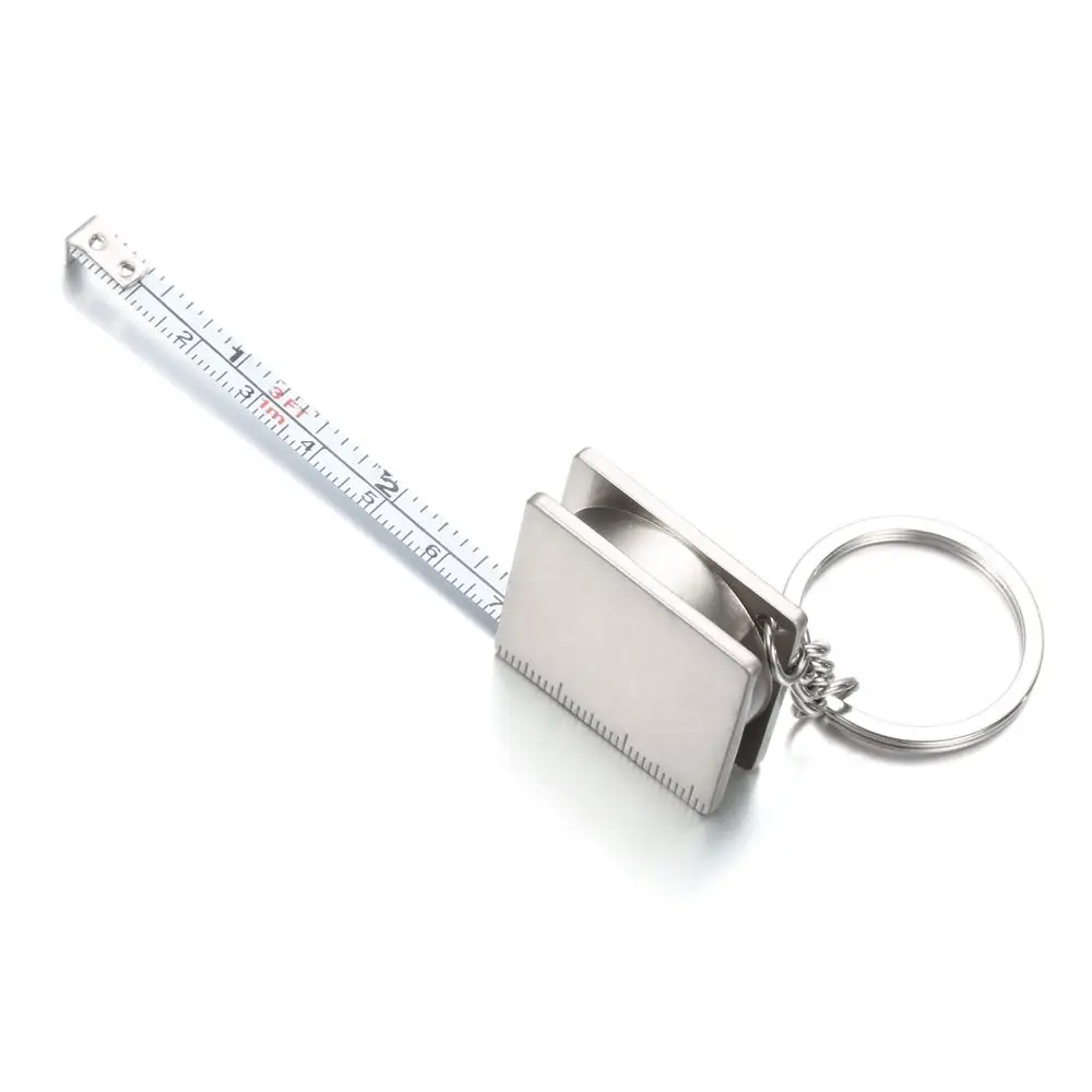 Mini Stainless Steel Tape Measures Keychain Portable Retractable Ruler Key Ring Measuring Tools Pull Ruler Gauging Accessories