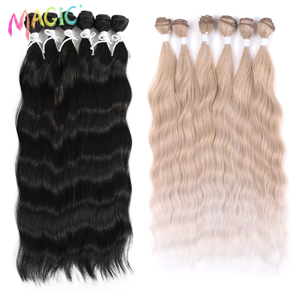 Magic Loose Deep Water Wave Hair Bundles estensioni dei capelli sintetici Ombre Blonde Weave Bundles 6 pz/pacco 20 pollici spedizione gratuita