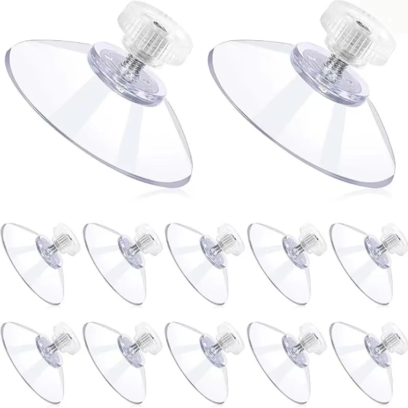 5-20Pcs Suction Cup Hooks With Screw Nut Clear PVC Heavy Duty Suction Cup Hooks for Bathroom Kitchens Offices Windows