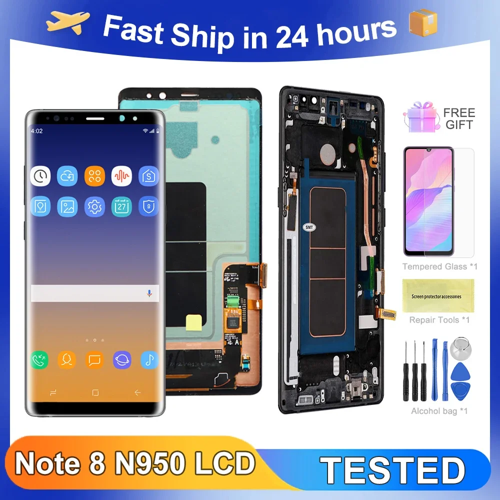 

Note 8 6.3''For Samsung For Note8 N950F N950U N950W N950FD LCD Display Touch Screen Digitizer Assembly Replacement