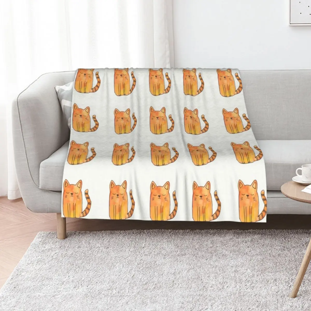 Ginger Cat Throw Blanket Travel Soft Plaid Large Blankets Sofas Of Decoration Custom Thermals For Travel Blankets