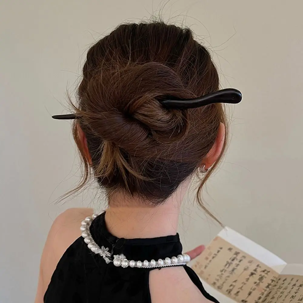 

Elegant Traditional For Girl Cheongsam Disk Hair For Women Hairpin Wooden Hair Stick Hair Accessories Chinese Style Hair Fork
