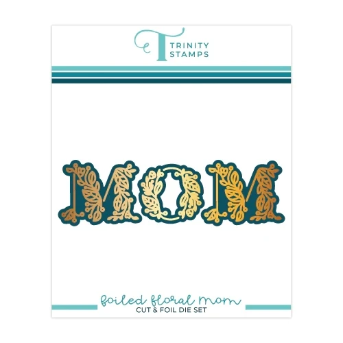 Tri S Nuevos troqueles de corte con diseño floral y texto 'Mamá' para hot foil, scrapbooking y creación de tarjetas con marco para el Día de la Madre, sin sellos