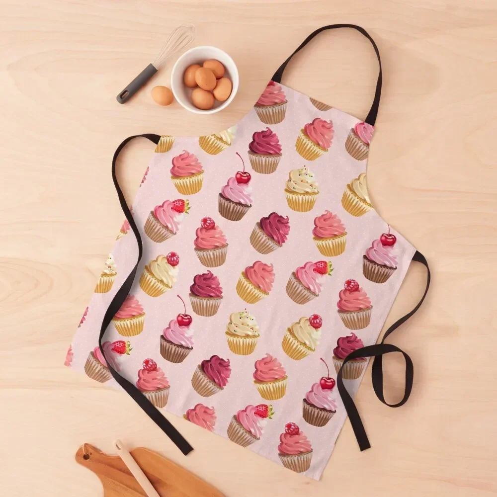 

Delicious Pink Retro Cupcakes Apron Art kitchen gadgets Kitchen New 2022 Year For Man Apron