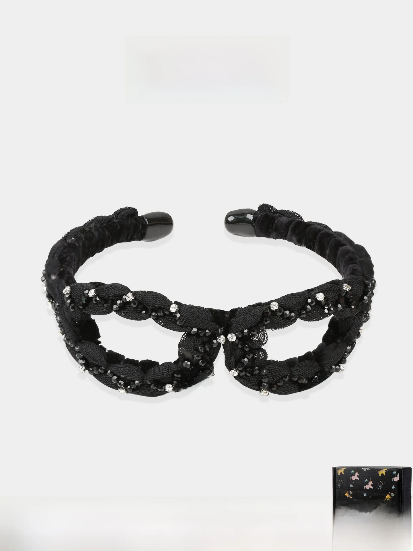 black-velvet-hairband-with-water-diamonds-l9000-unique-high-end-feeling-eyeglass-frame-women's-fashion-accessory-for-various