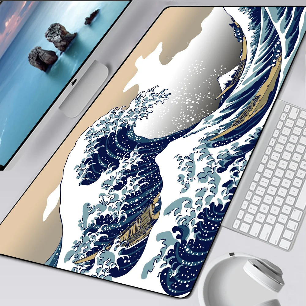 The Great Wave off Kanagawa Large Gaming Mouse Pad Computer Mousepad PC Gamer Mouse Mat Laptop Mausepad Keyboard Mat Desk Pad