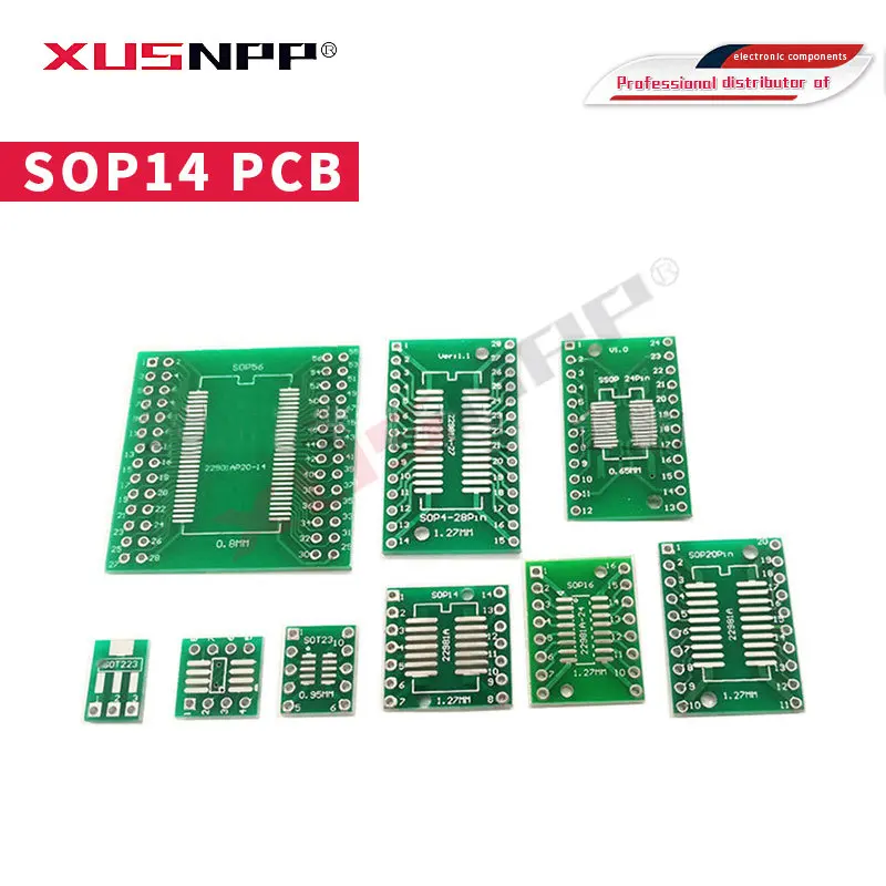 10PCS TSSOP14 SSOP14 SOP-14 SOP14 to DIP14 PCB Transfer Board DIP Pin Board Pitch Adapter