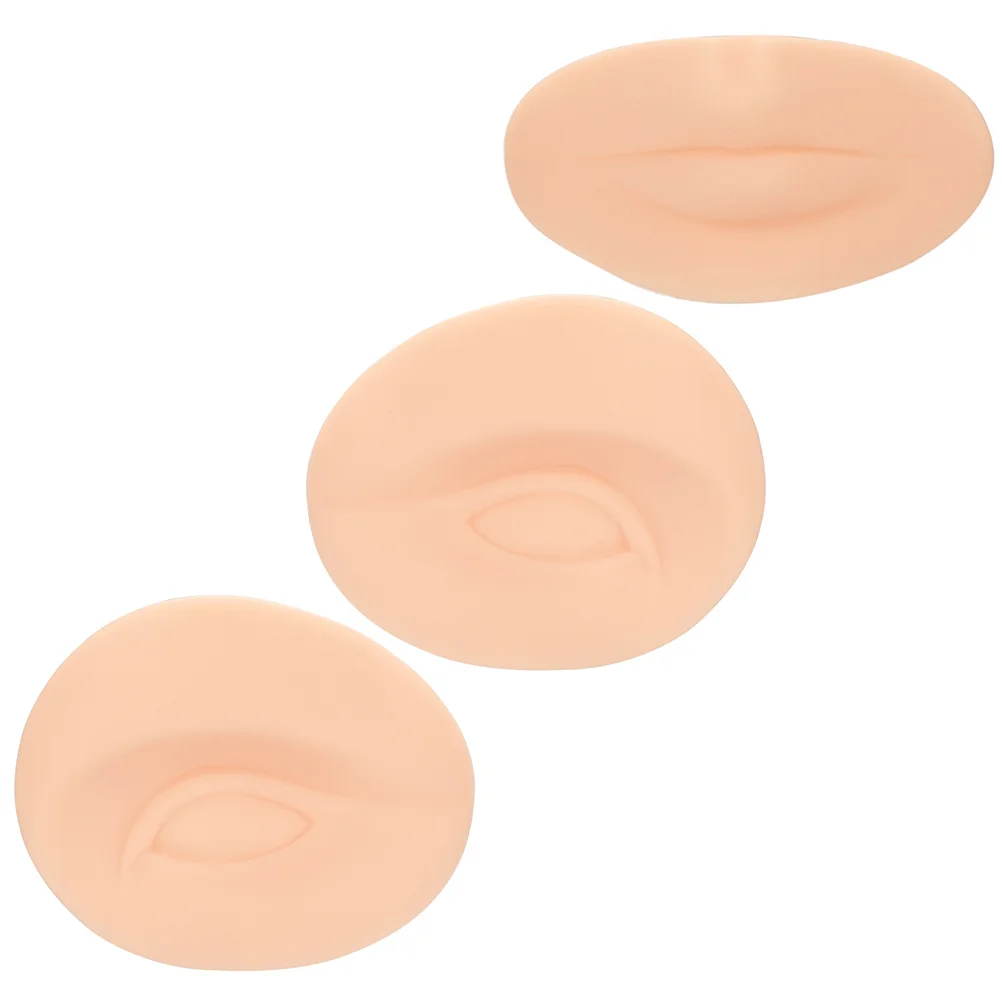 

1Set 3D Reusable Makeup Practice Skin Silicone Training Board for Eyebrow Lip Eye Tattoo Soft Realistic Texture