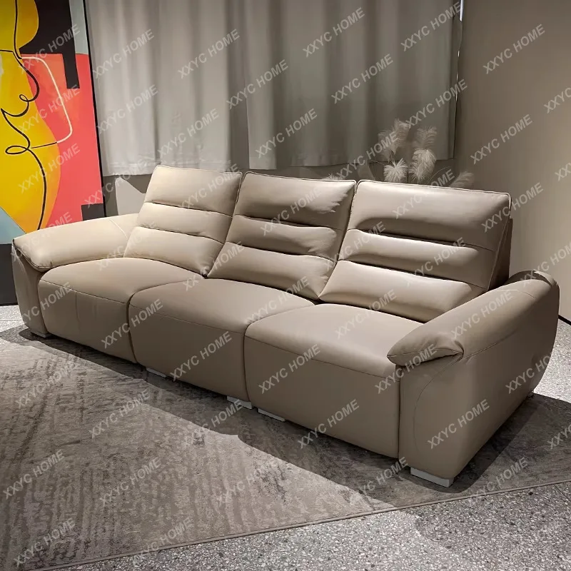 Dynamic function sofa Luxury living room bed Retractable adjustable headrest Reclining leather sofa
