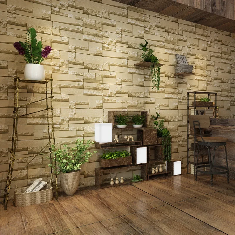 Modern nonwoven brick wall paper simulation brick background wall wallpaper shop decoration wallpaper 3D Roll wallpaper U113