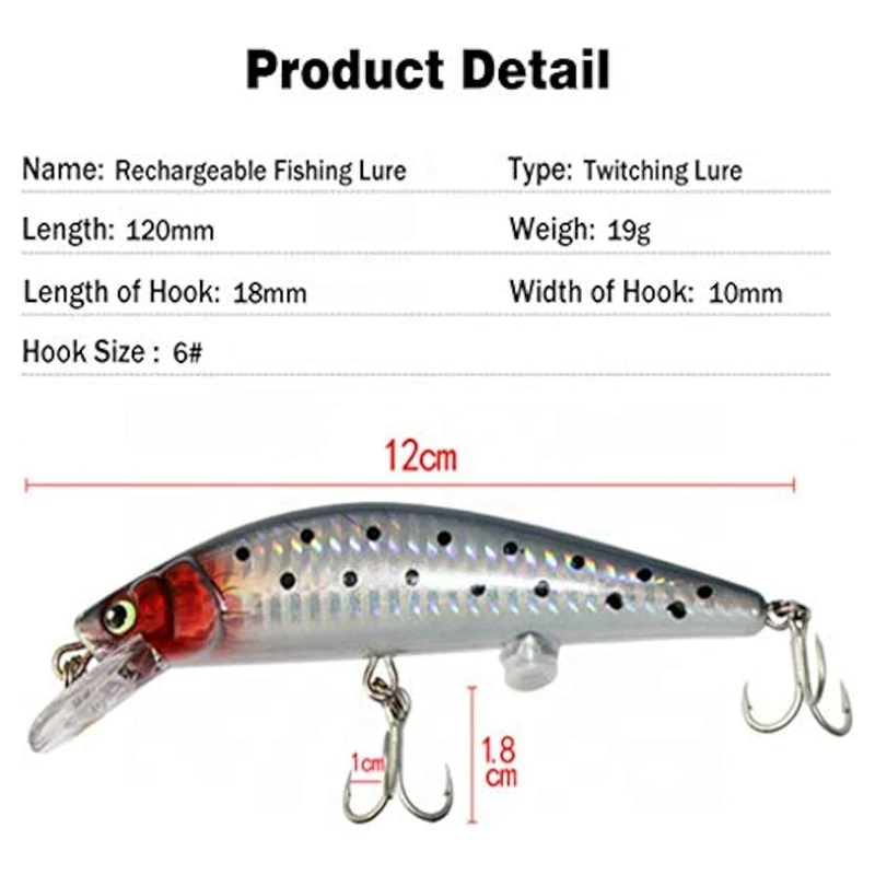 LED USB قابلة للشحن الصيد إغراء ضوء الاصطناعي المتذبذب واقعية المياه العذبة الملونة دائم سهلة التركيب سهلة الاستخدام