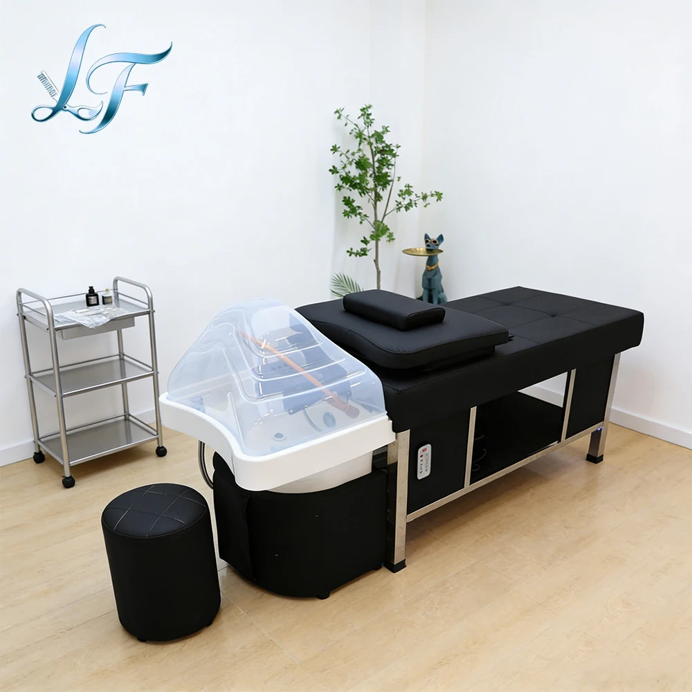 

Full Lying Salon Hair Thai Head Treatment Water Circulation Synthetic Leather Japanese Shampoo Bed For Barber Shop Comfortable D