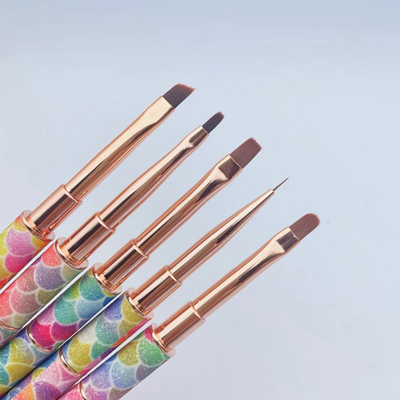 Rainbow Gradient Nail Art Brush Gradient Nail Brush Line Painting Brushes Nails Crystal Acrylic Liner Drawing