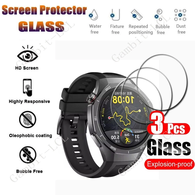 3PCS Tempered Glass For Huawei Watch GT 5 Pro 42MM 46MM 41MM GT5 4 3 2 GT4 GT3 GT2 Smart Screen Protector Cover Accessories