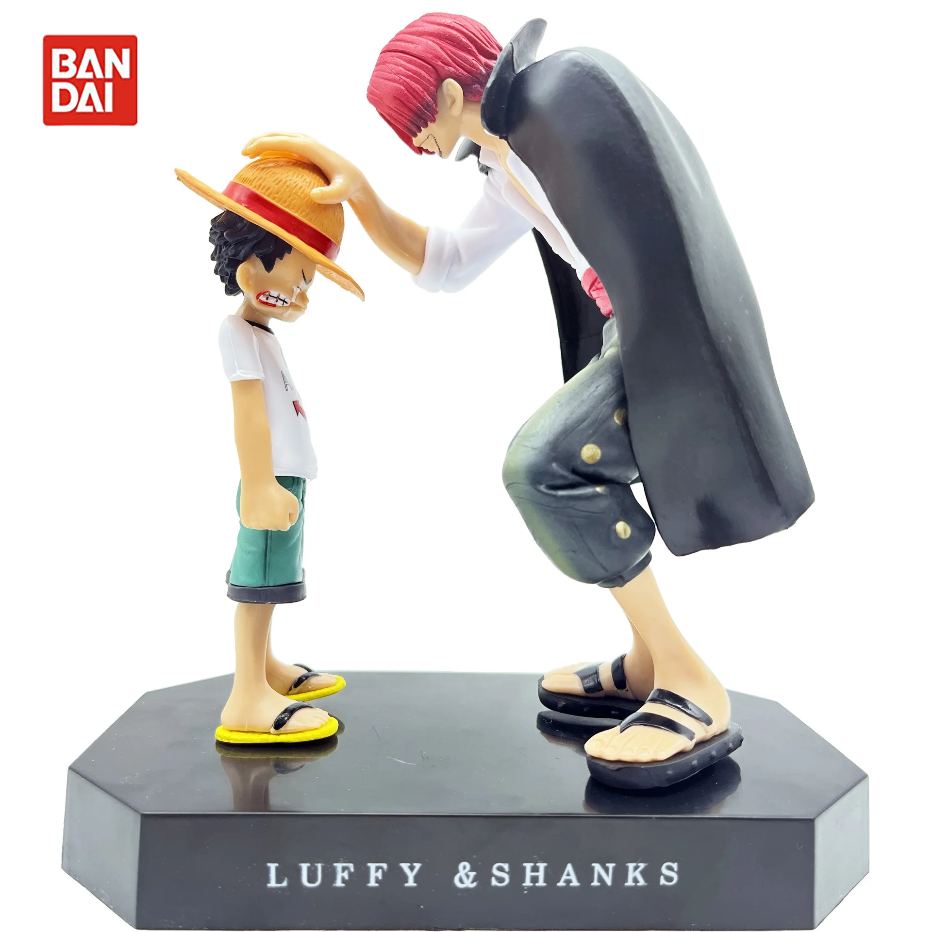 

One Piece peripherals Red-Haired Shanks Touching Head Straw Hat Luffy Figures Anime Model Ornament Gift