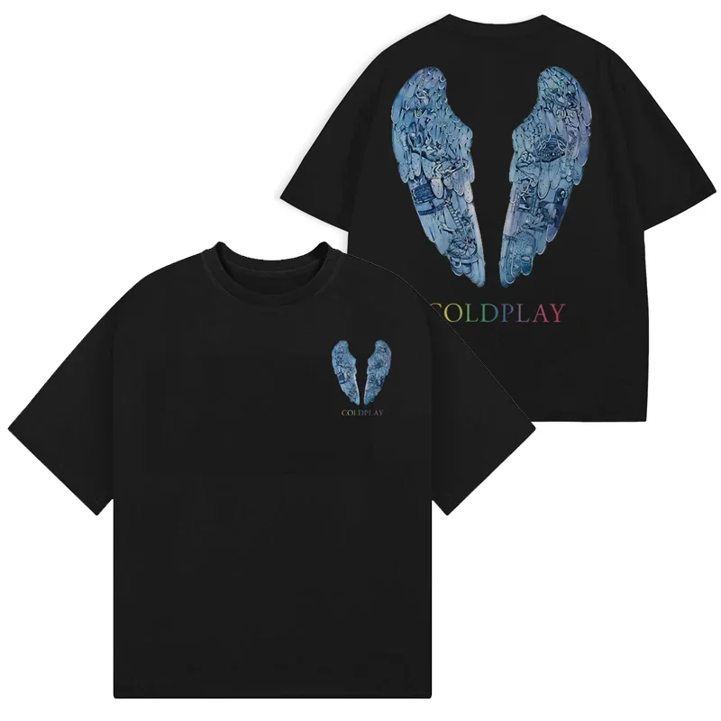 

2025 Coldplay Band Surrounding Coldplay Album Wings Vintage Men's T-shirt High Quality Luxury Brand Selling Popular Styles