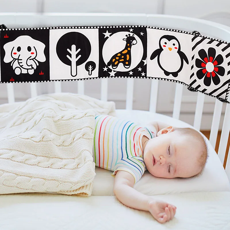 Zwart-wit bed surround baby kan het niet afscheuren, kan het gekleurd stoffen boek voor voorschools onderwijs kauwen