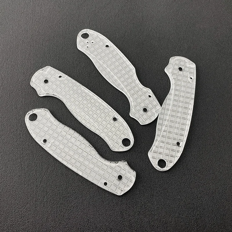 C223 Shank Patch Clear Acrylic Patch for Spyder Para 3 Folding Knife Handle Grip Para 3 Case DIY