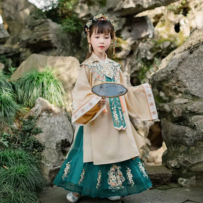 

Girls Chinese Style Hanfu Princess Dress Kids Traditional Retro Oriental Clothing Set Children Tang Suit Fairy Cosplay Costume