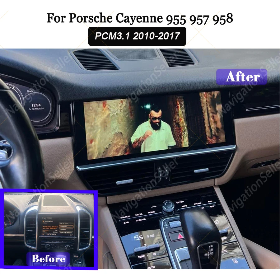 

12.3 Navigation For Porsche Cayenne 955 957 958 Pcm3.1 Wireless Carplay Android Multimedia Screen Radio Stereo Tiktok Youtube BT