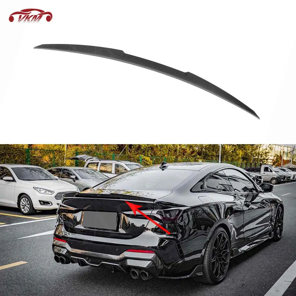 

Car Rear Boot Spoiler Trunk Wing Spoiler Splitters for BMW 4 Series G22 G82 M4 Coupe 2020+ Dry Carbon Fiber External Decoration
