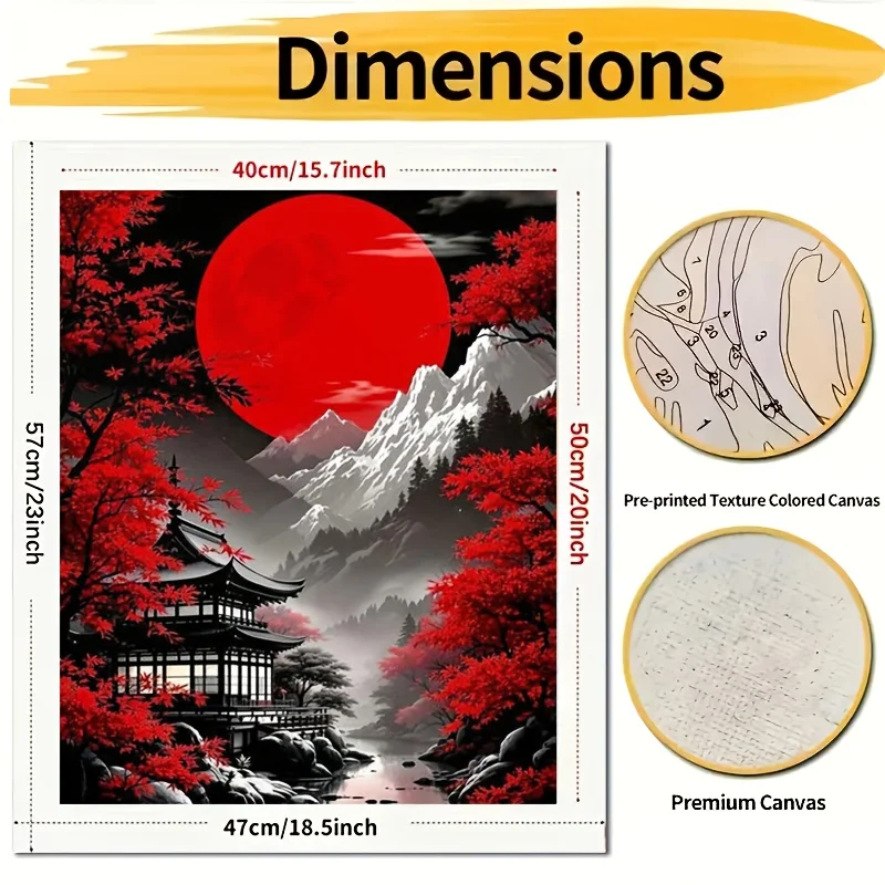 A Adult Paint-By-Numbers Kit for Professional Art Use, Featuring an Easy-To-Learn Design Suitable for Beginners. It Includes Acr