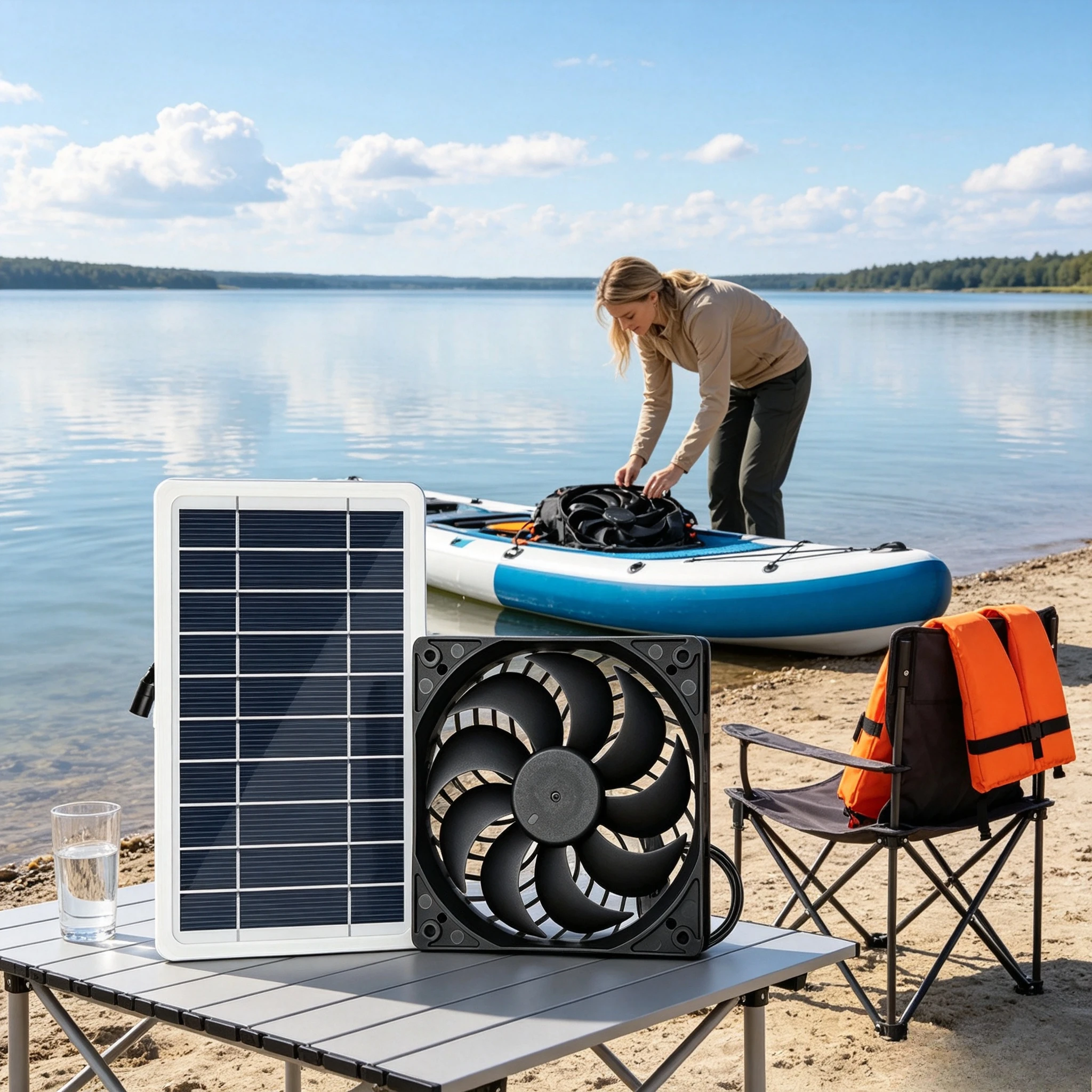 2W Durable Solar Exhaust Fan with Solar Panel Heat Dissipation Ventilation Fan Set for Chicken Coop Greenhouse Shed Pet House