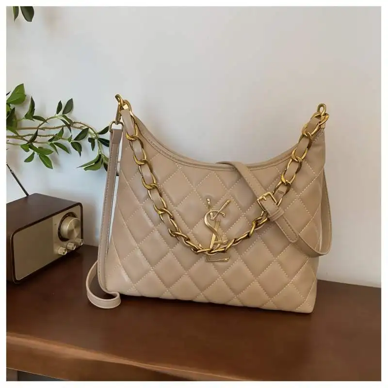 حقيبة على طراز المصمم - منتج ضرب 2025 - حقيبة كروس ريترو راقية مع حزام سلسلة كلاسيكي بنمط الماس - حقيبة كتف