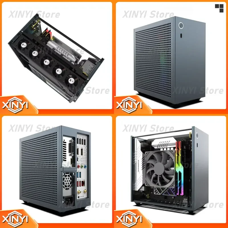 Mini A24-V6 2.0 Mini ITX BKB Case for Dual-Slot Half-Height GPU for Compact PC Build 3.66L