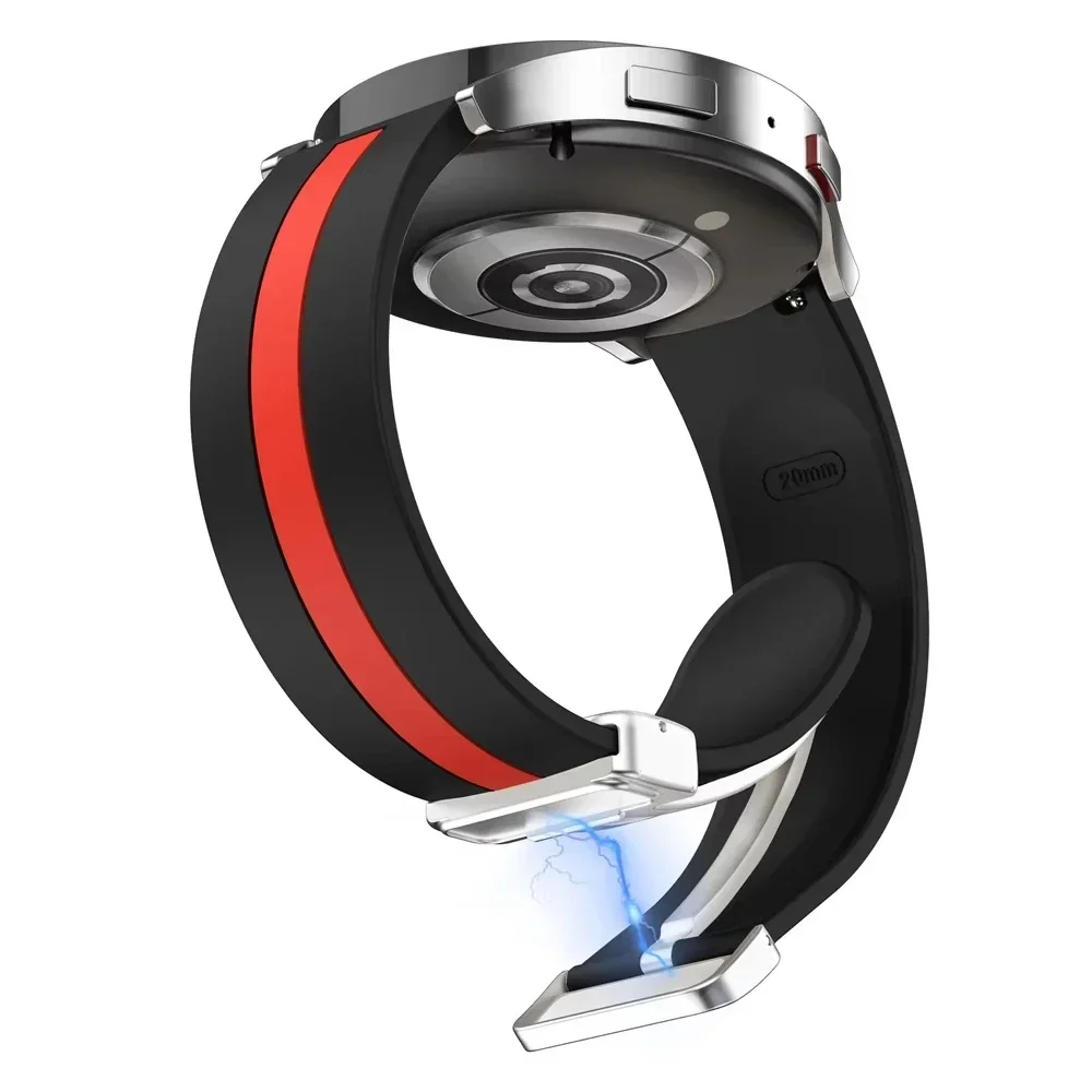 Correa deportiva de silicona magnética sin huecos para Samsung Galaxy Ultra 2025 2/1 47mm, ajuste rápido para reloj 8 Classic 46mm 8 40mm 44mm
