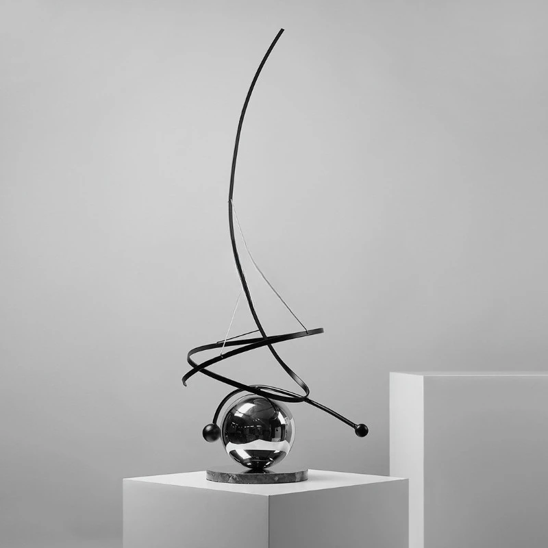 Creative Star Orbit Stainless Steel Art Decor - Wine Cabinet Ornament, Modern Shelf Decoration, Celestial Sphere Sculpture