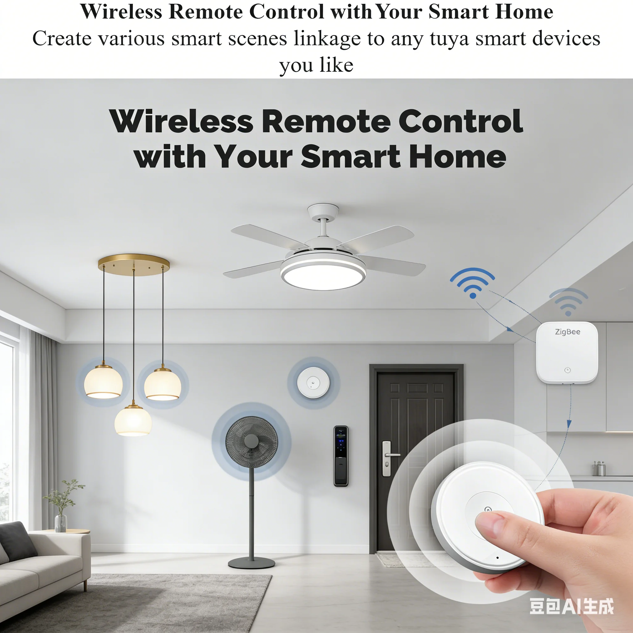 For ZigBee  For TUYA Smart Scene Button Switch With Rechargeable Battery Automation Scenario Controller Wireless Smart Home