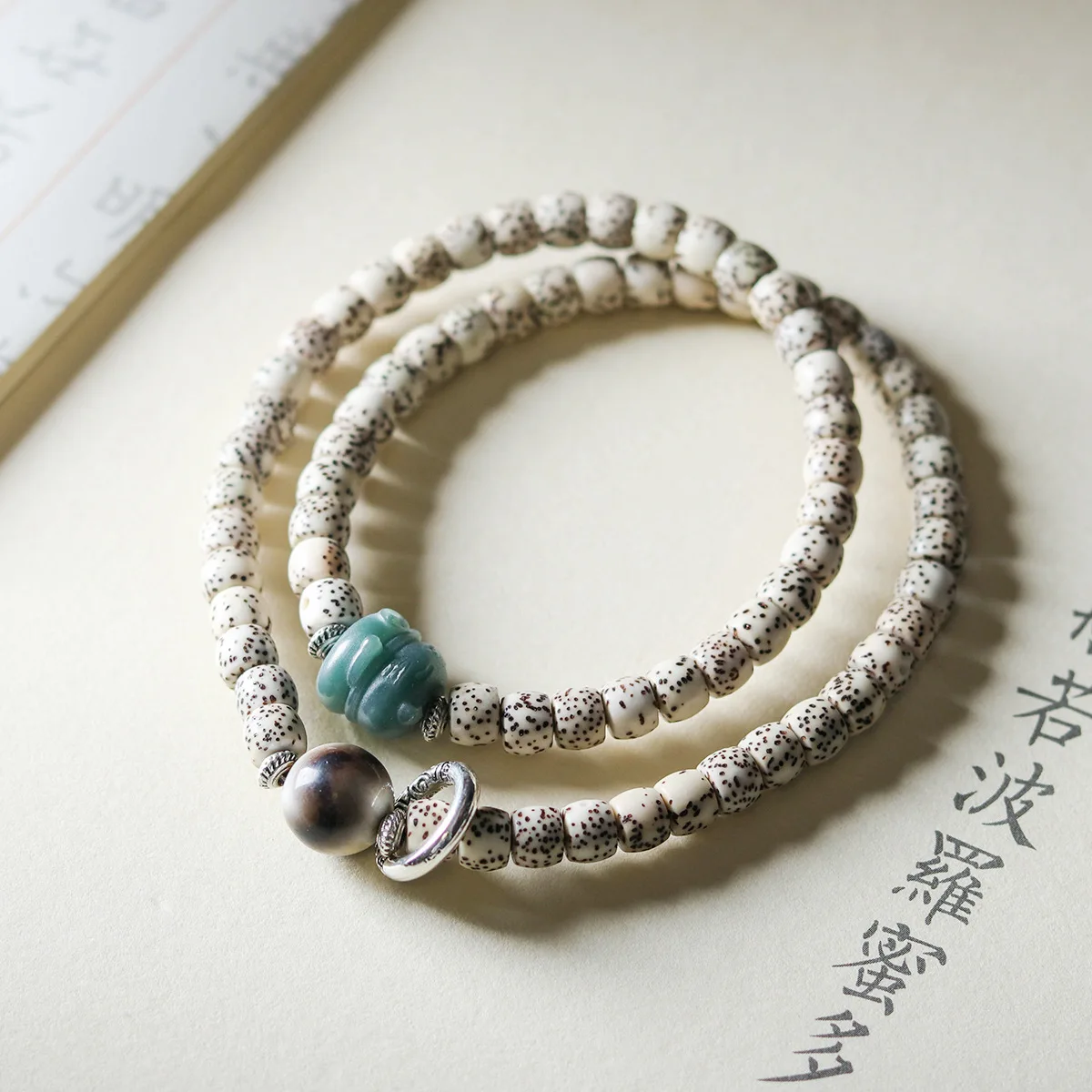Zweifach geschlungenes Hainan Xingyue Bodhi Armband, buddhistische Gebetsperlen, Glückskatzen-Anhänger, Schmuck für Damen und Herren, Geschenke