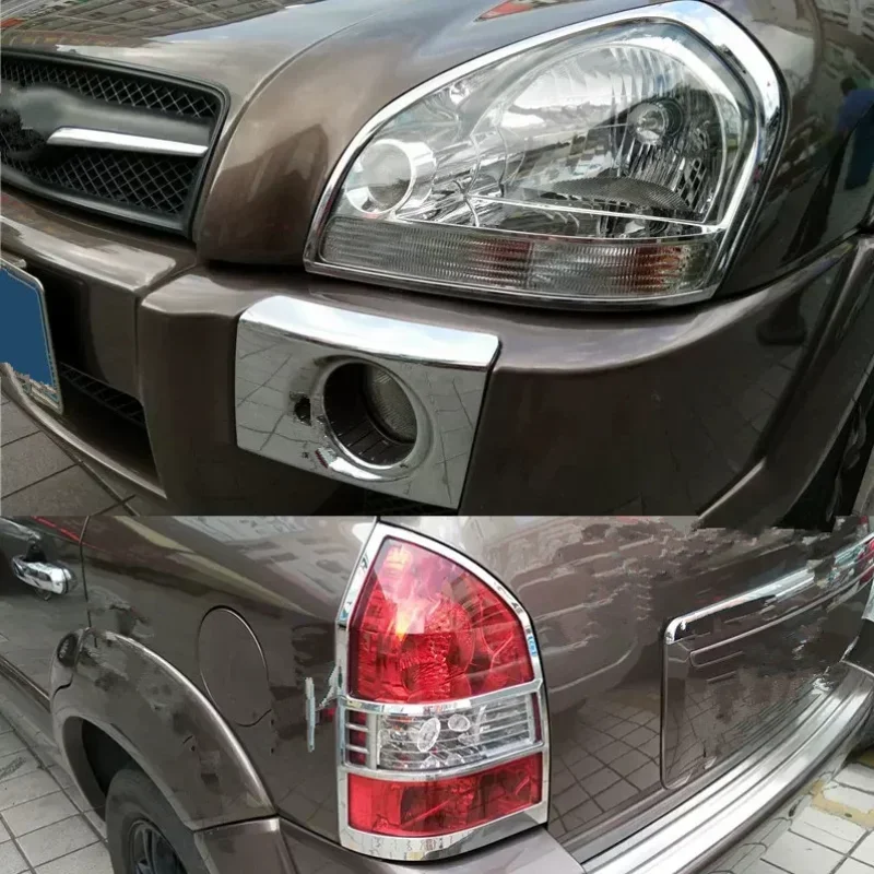 

For Hyundai Tucson 2015-2019 ABS Chrome Before Headlight Decorative Frame Rear Tail Light Decorative Frame Car Accessories