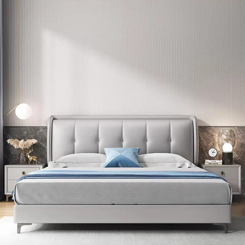 

Design Simple Bed European Modern Single Children Headboards Luxury Bed Sleeping Bedroom Letto Matrimoniale Trendy Furniture