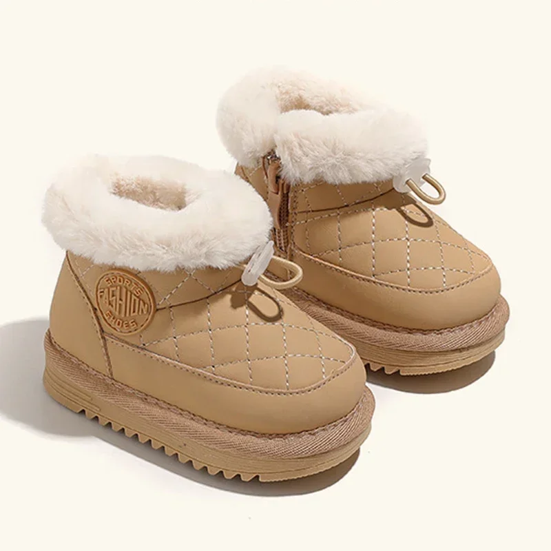 Baby Cotton Shoes Winter Plush Warm Children\'s Short Boots Anti Slip Soft Soles Baby Snow Boots Boys and Girls Casual Shoes