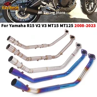 Slip on para Yamaha YZF R125 R15 MT125 V2 V3 V4 2008 - 2023 sistema de Escape de motocicleta silenciador tubo de enlace frontal Escape Moto silenciador