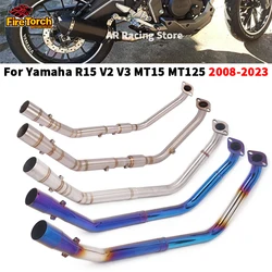 Slip on For Yamaha YZF R125 R15 MT125 V2 V3 V4 2008 - 2023 Motorcycle Exhaust System Muffler Front Link Pipe Escape Moto Muffler